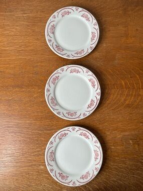 Vintage Caribe China Pink Floral Restaurant Ware 9” Dinner Plates - Set of 3